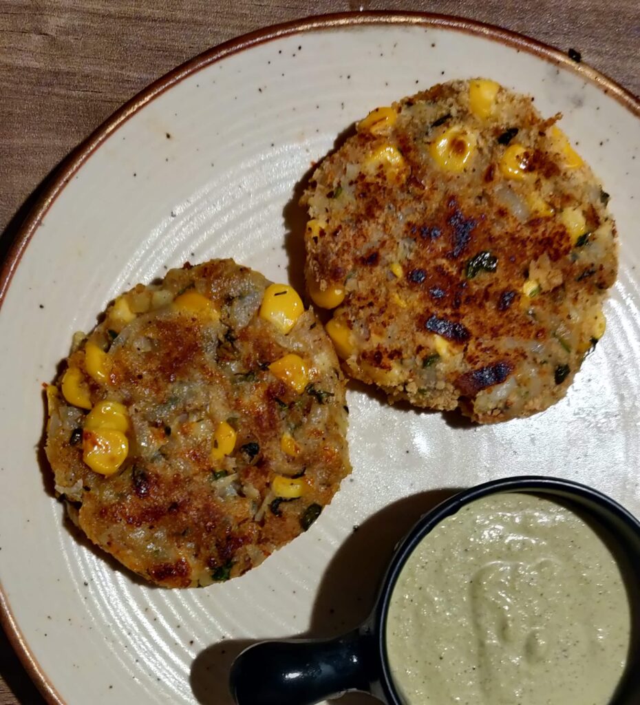 6. Vegan Breakfast Recipe: Potato Corn Fritters