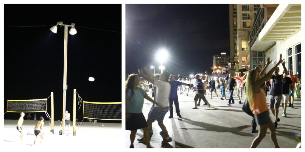 Matkot and beach activity in Tel Aviv