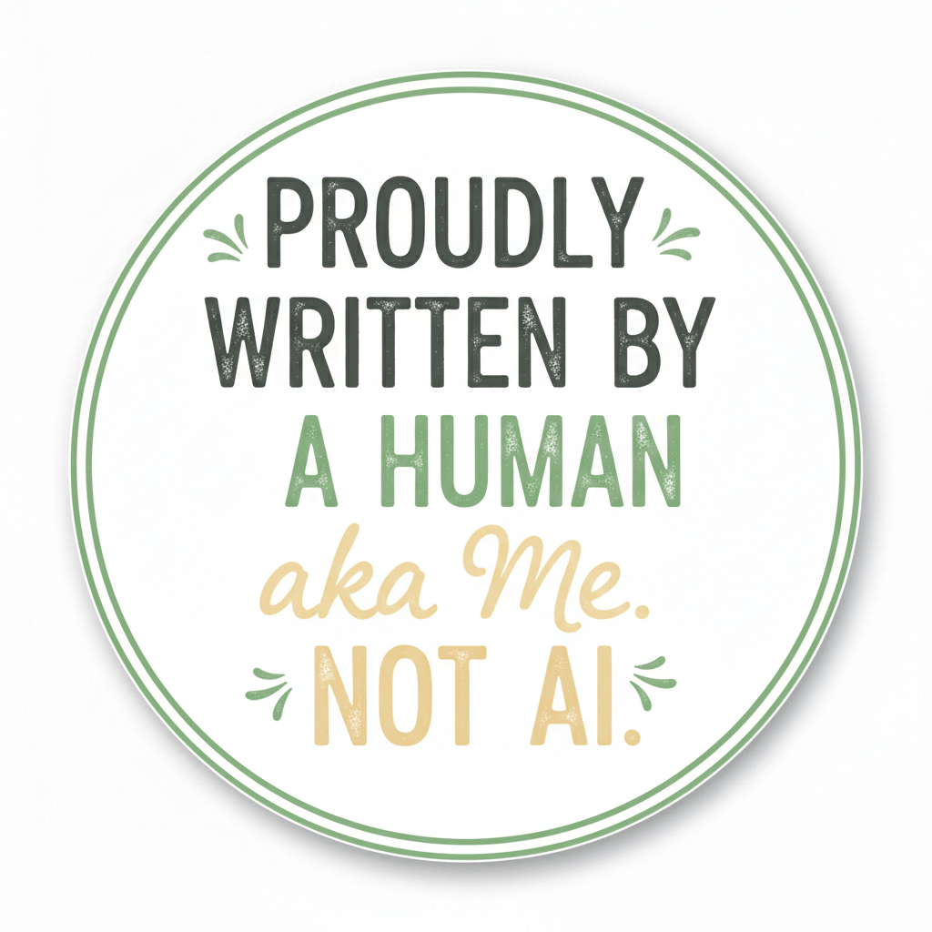 proudly human, not AI badge